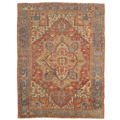 Room Size Antique Persian Serapi Rug