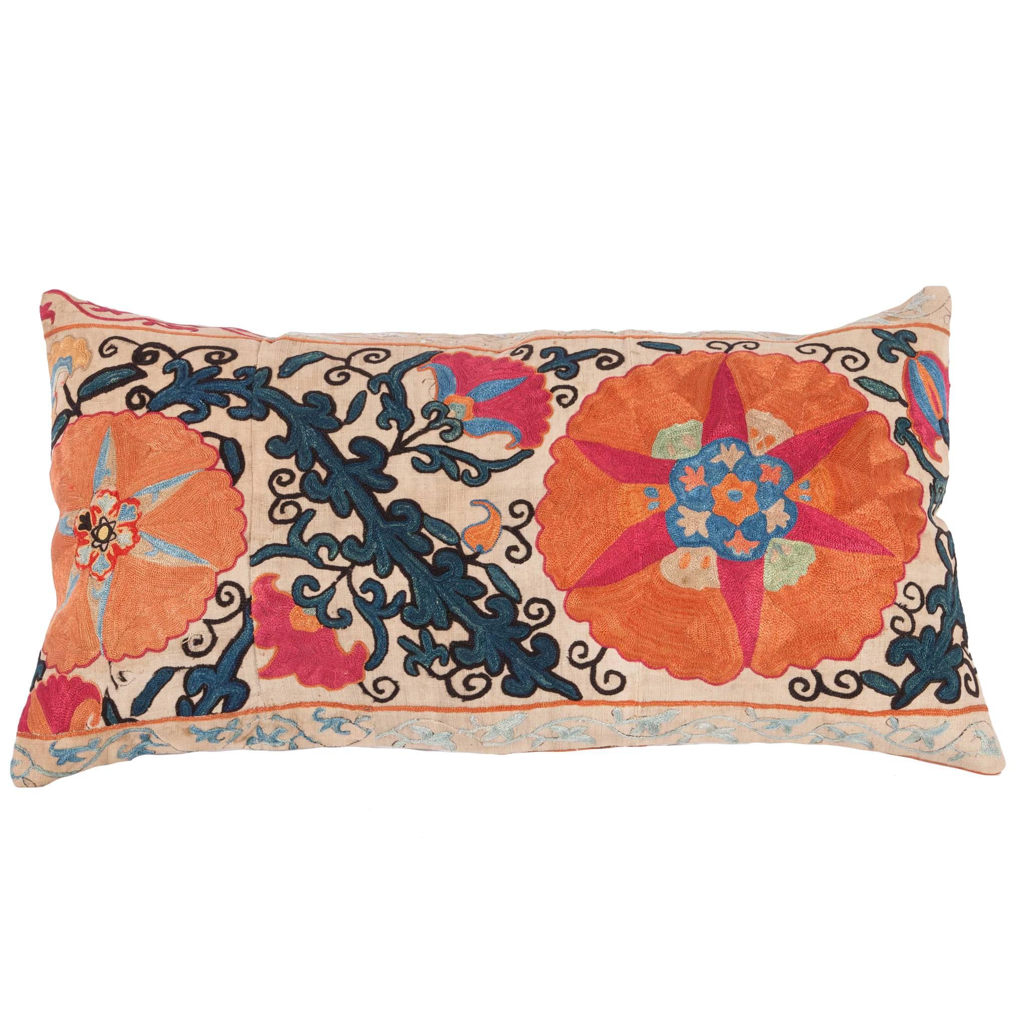 Pillow Fashioned from an Antique 19th Century Uzbek Suzani