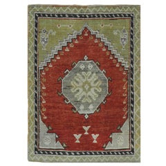 Small Vintage Handmade Wool Tribal Turkish Rug