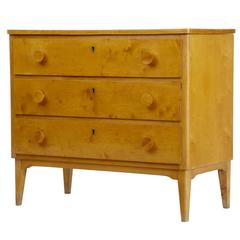 1960s Scandinavian Birch Small Chest of Drawers