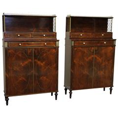 Pair of 19th Century Regency Style Tall Serving Cabinets 3
