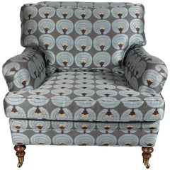 Classic George Smith Club Chair with Art Nouveau Style Fabric