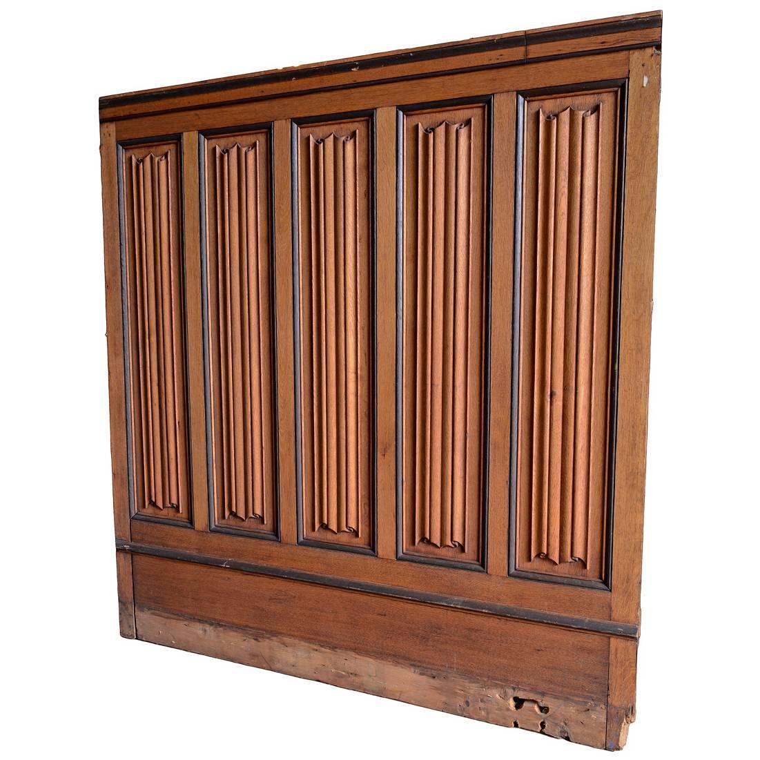 Linen Fold Wainscoting in Oak and Black Walnut