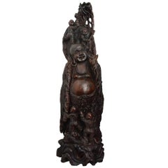 Antique Chinese Large Carved Happy Buddha