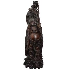 Antique Chinese Large Carved Happy Buddha 2