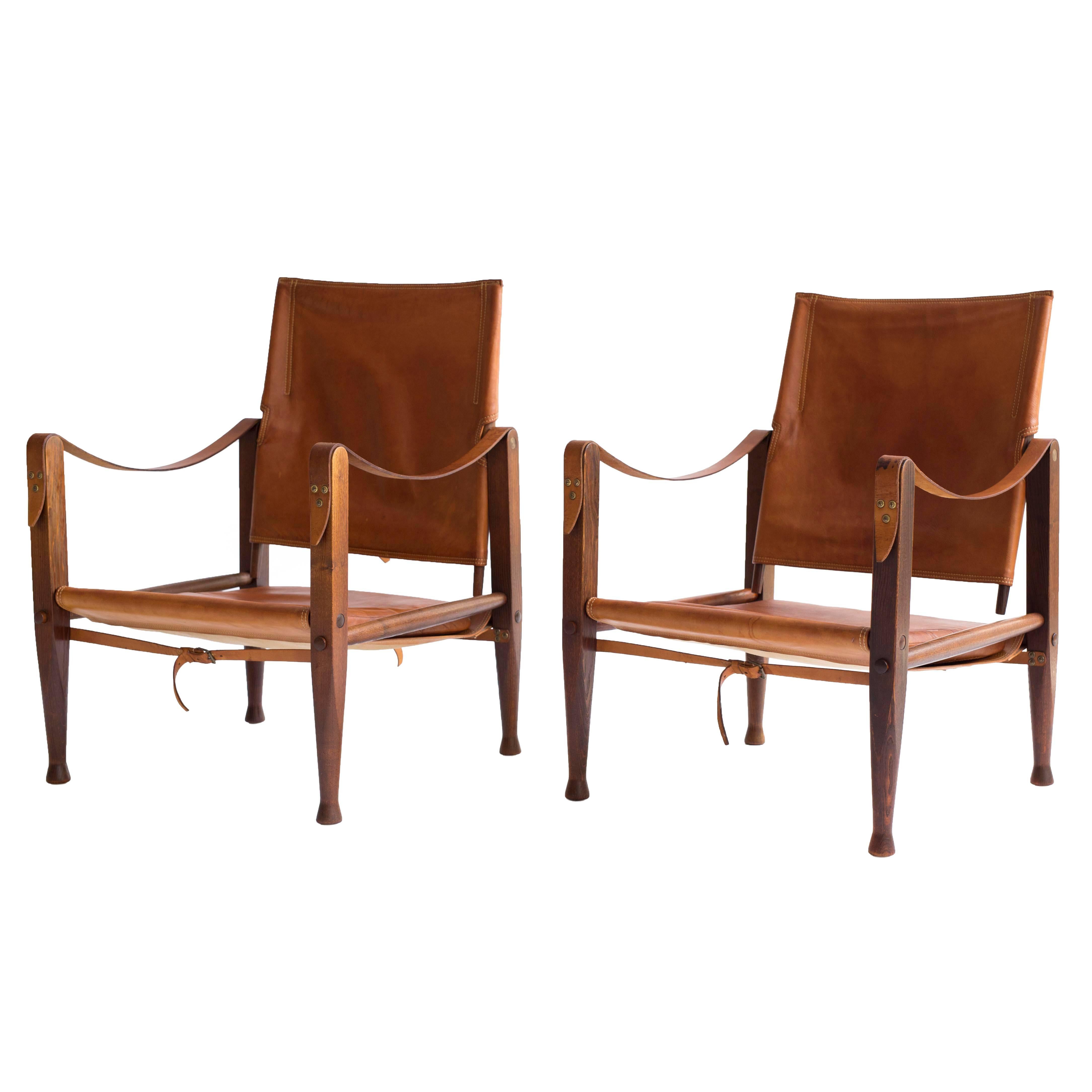 Pair of Kaare Klint 'Safari Chairs' for Rud. Rasmussen