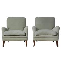 Antique Pair of Howard Style Armchairs