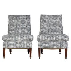 Pair of Howard and Sons Slipper Chairs
