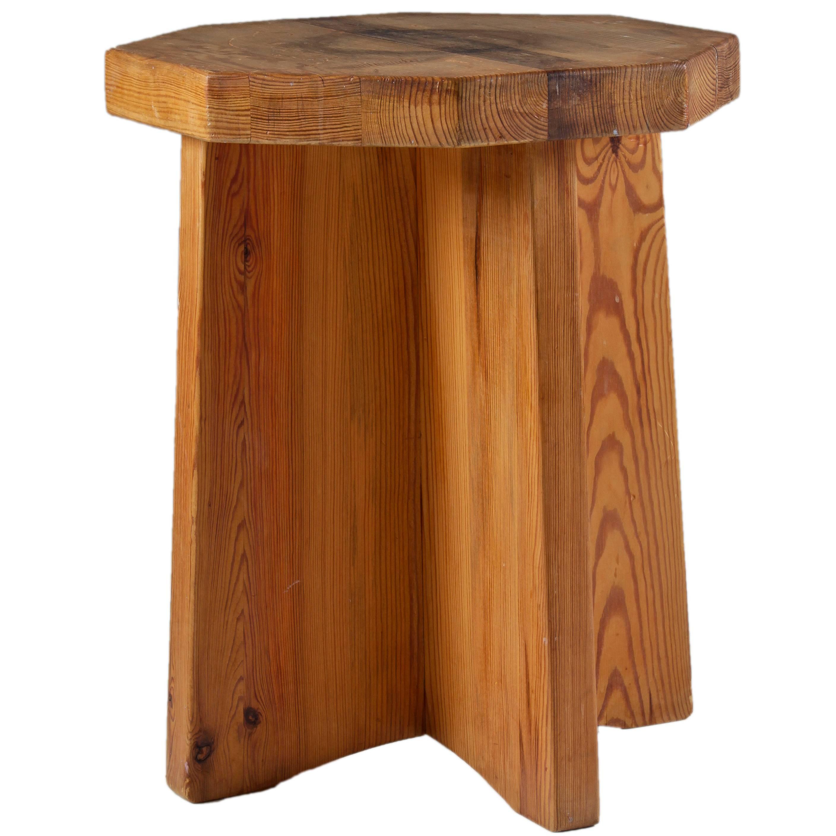 Stool or Side Table in Pinewood, Sweden, 1940s