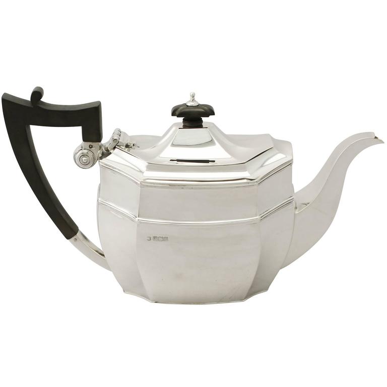 Sterling Silver Teapot, Art Deco Style, Antique VI at 1stdibs