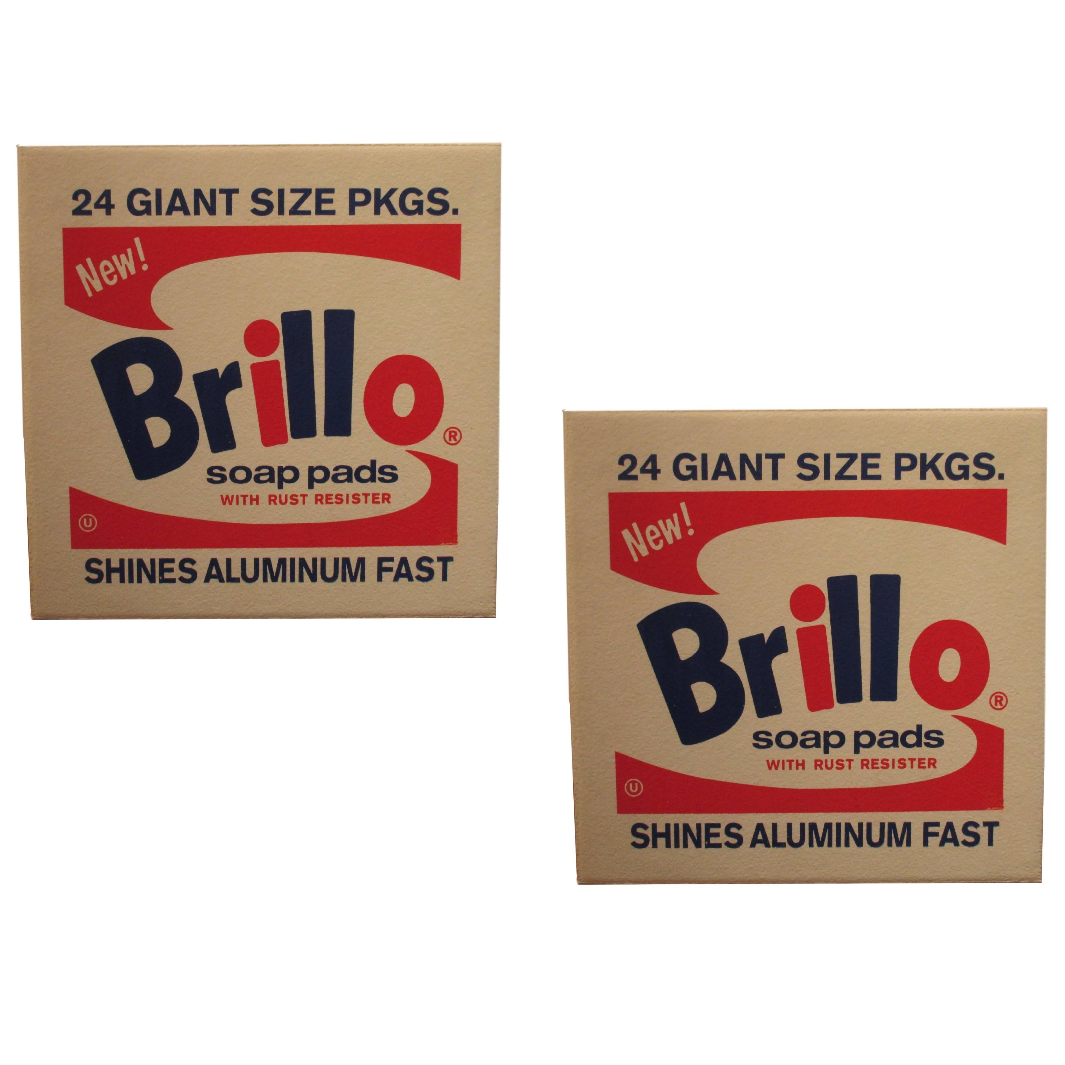 Pair of Brillo Box Pouf by Andy Warhol for Quinze & Milan