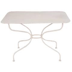 French Vintage Painted Metal Bistro Table