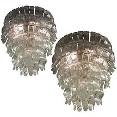 Spectacular Pair of Chandeliers by Barovier & Toso, 1970s 11