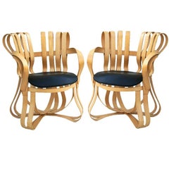 Pair of Frank Gehry Knoll Cross Check Armchairs