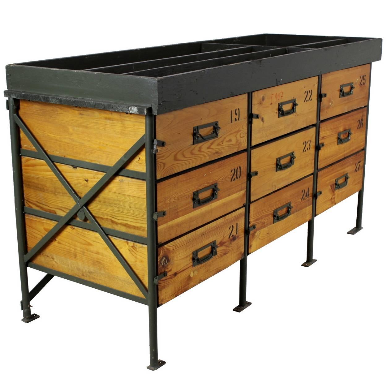 Industrial Army Chest of Drawers, 1950s