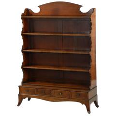 Petite English Regency Patinated Mahogany Antique Bookcase, 19th Century