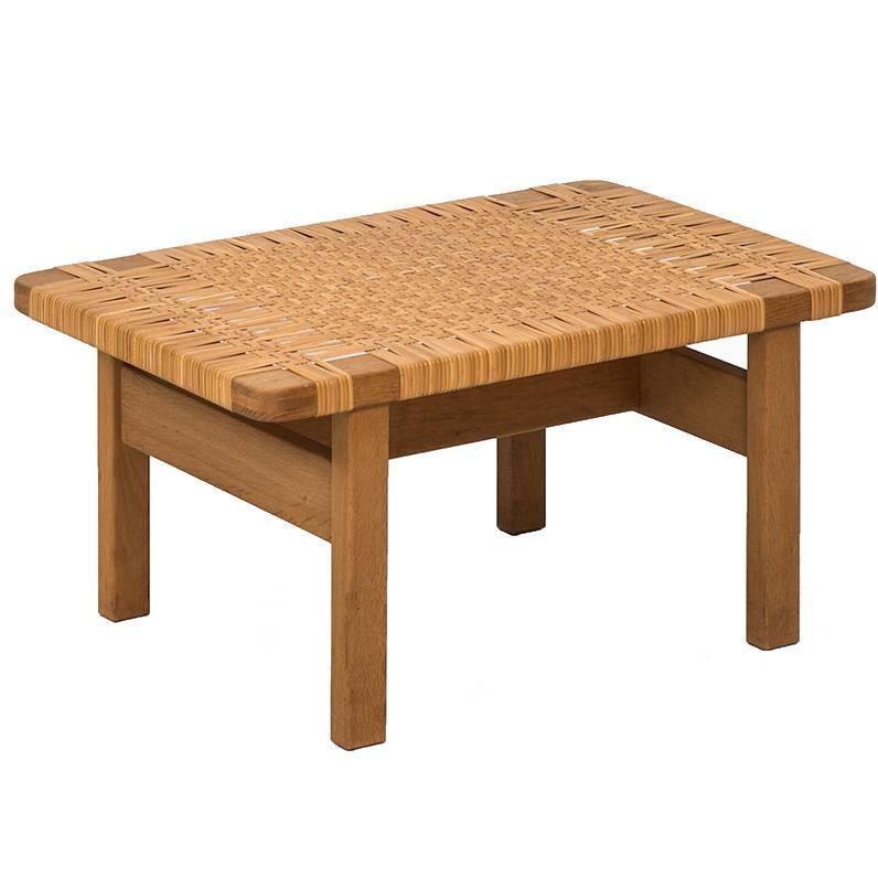 Børge Mogensen Side Table in Woven Cane by Fredericia in Denmark