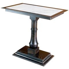 Vintage Classic Pedestal Bistro or Cafe Table with marble top