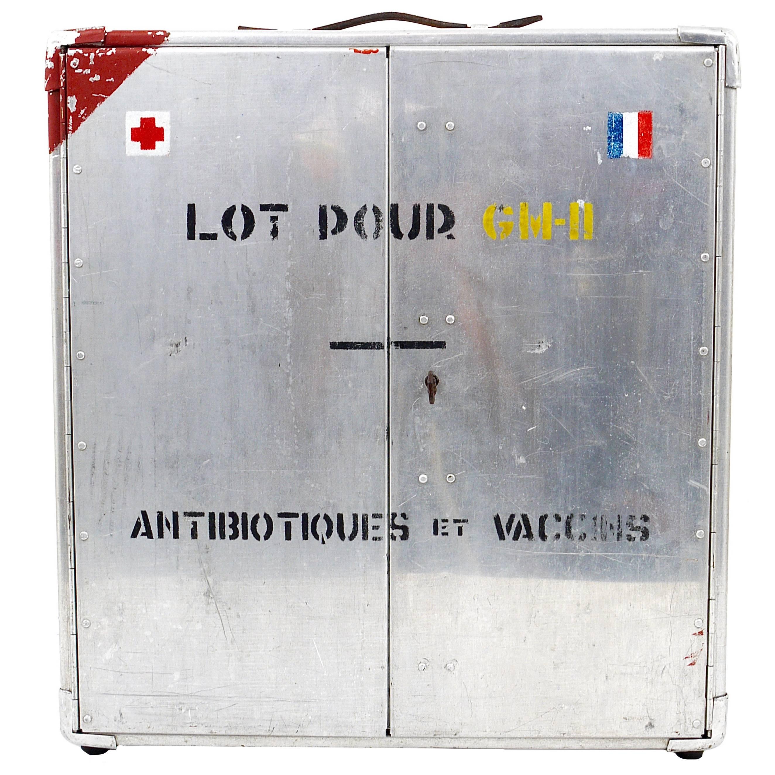 Decorative Military Medicine Cabinet, Aluminium, France, 1920s
