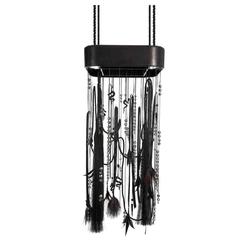 Crystal Beads and Leather Little Black Chandelier 