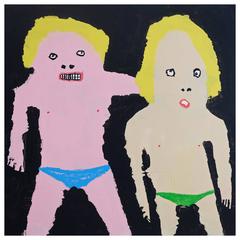 'Thick Trunks' Portrait Painting by Alan Fears Folk Art