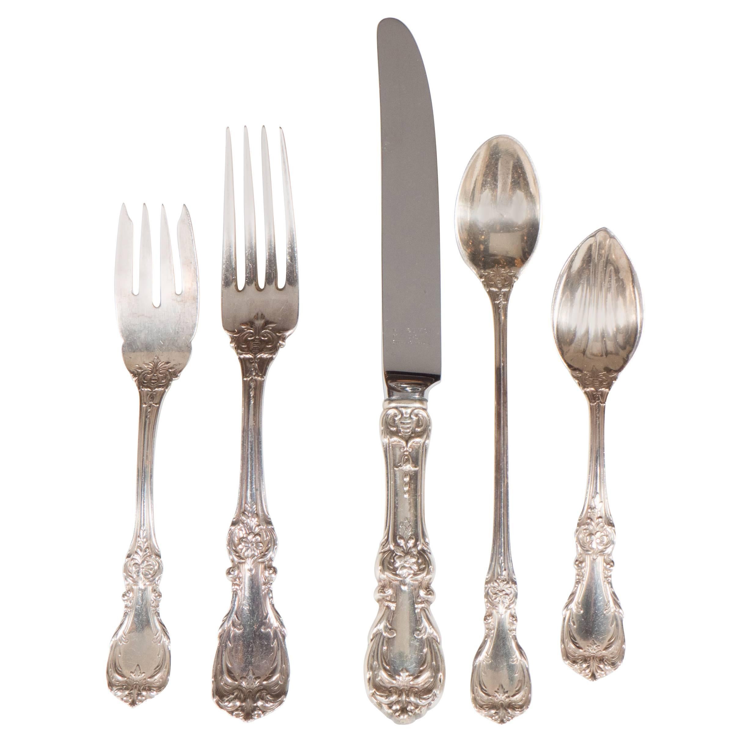Sterling Silver Flatware "Burgundy" Luncheon Service for 12 by Reed & Barton