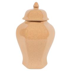 Mid-Century Modernist Ceramic Sand Colored Glazed Ginger Jar by Tiffany & Co 3