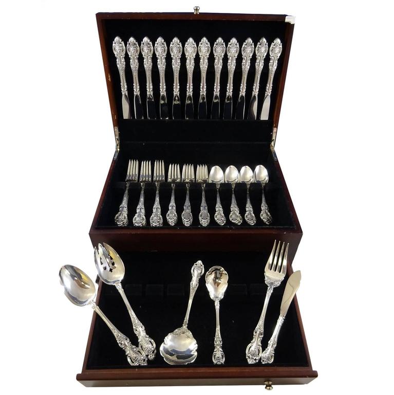 Grand Victorian by Wallace Sterling Silver Flatware Set for 12 Service