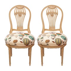 Maison Jensen Balloon Chairs Upholstered in Fornasetti Balloon Fabric, Pair