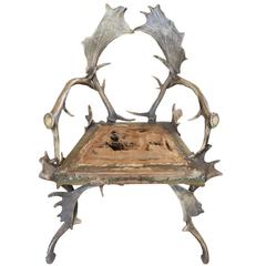 Bavarian Antler Chair from a Hunting Lodge