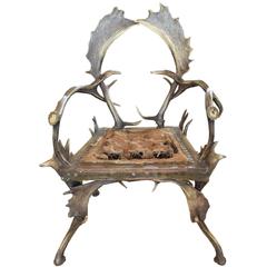 Antique Antler Chair from a Bavarian Hunting Lodge