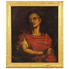 18th Century Oil on Canvas Painting of Julius Caesar