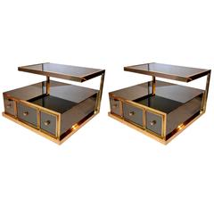 Pair of 1970s Side Tables Signed by Sandro Petti