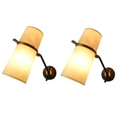 Pair of Articulated Sconces by Maison Lunel
