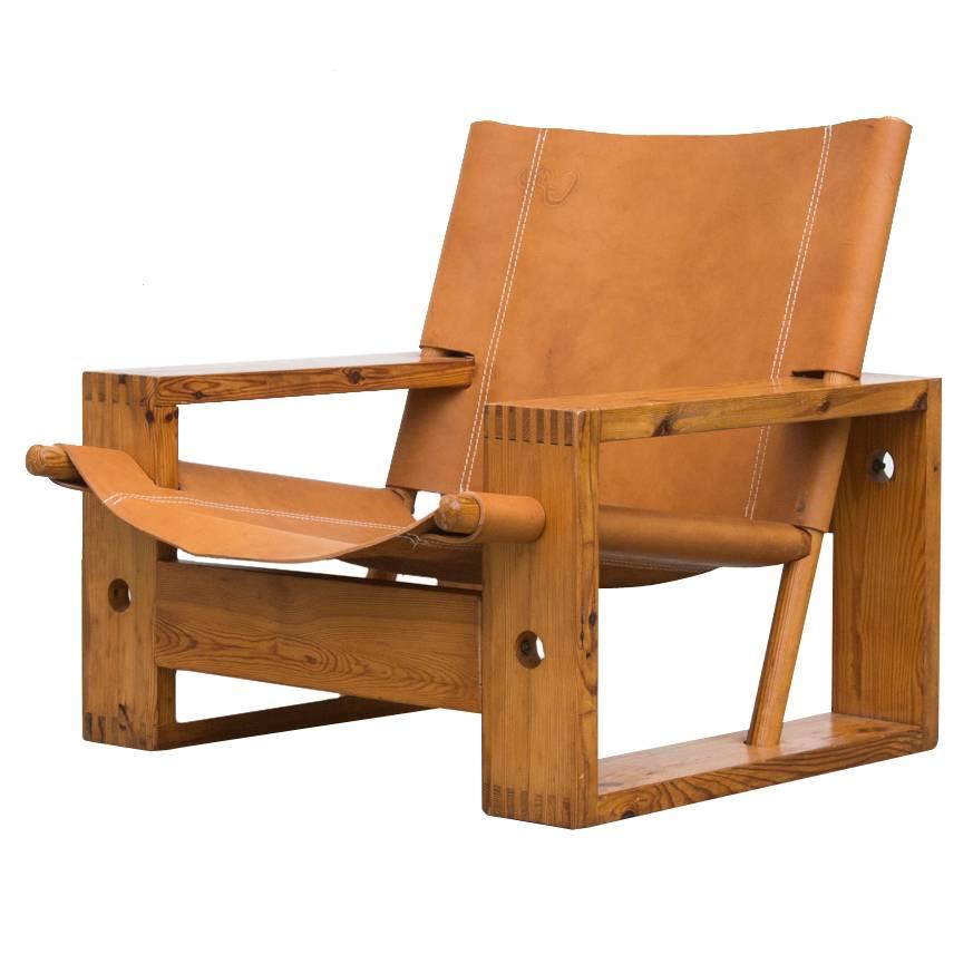 Leather Crate Lounge Chair by Aat Van Apeldoorn for Houtwerk Hattem