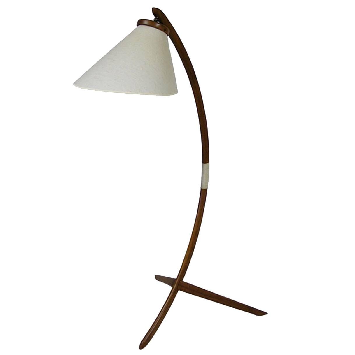 1960s Danish Modern Teak Tripod-Leg Floor Lamp