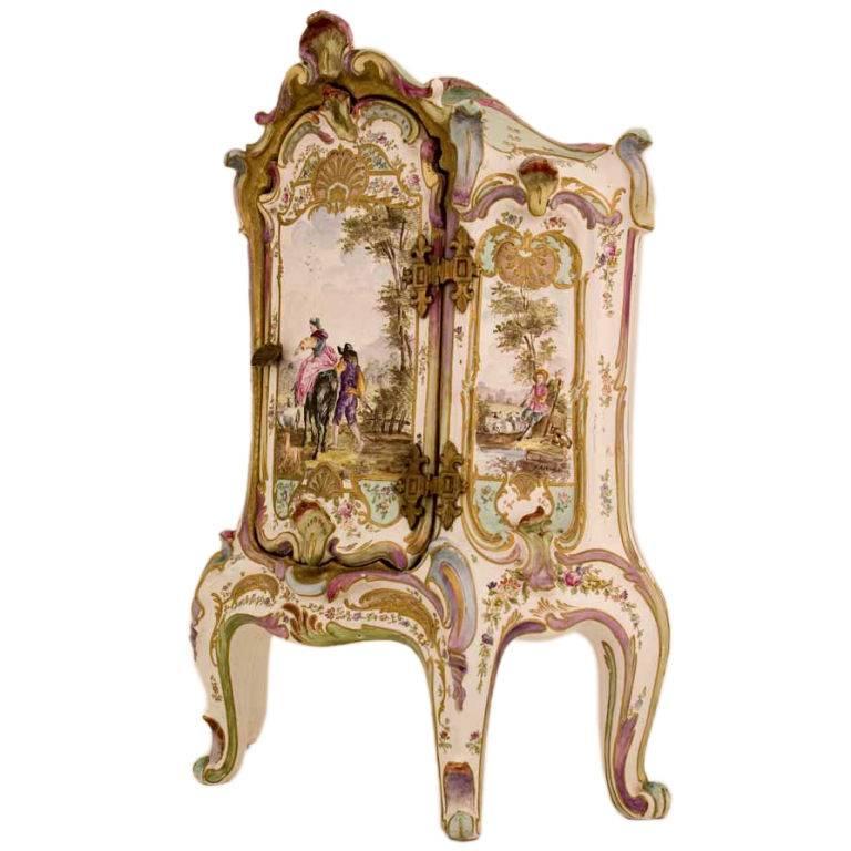 Faience de Marseilles Table Cabinet For Sale