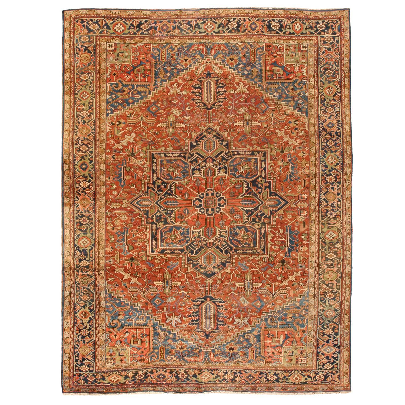 Antique Persian Heriz Carpet For Sale