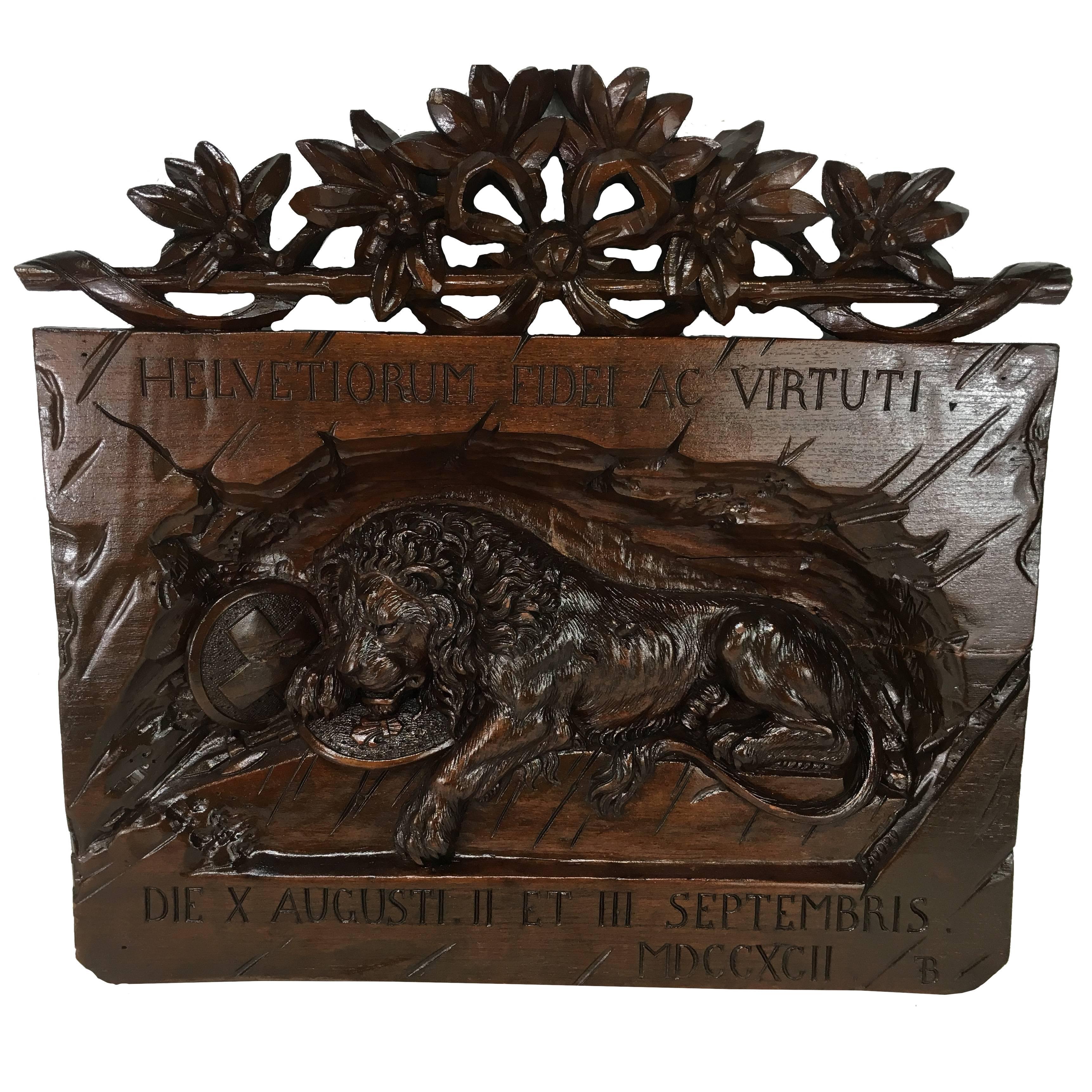 Black Forest Plaque "Lion of Lucerne"