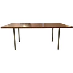 Minimalist Burl and Chrome Dining Table by Laverne 8