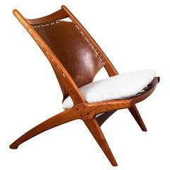 Fredrik Kayser Norwegian 'Cross' Teak Lounge Chair, 1950s