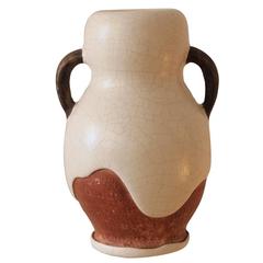 Pol Chambost Rare French Ceramic Two Handled Vessel circa 1930 8