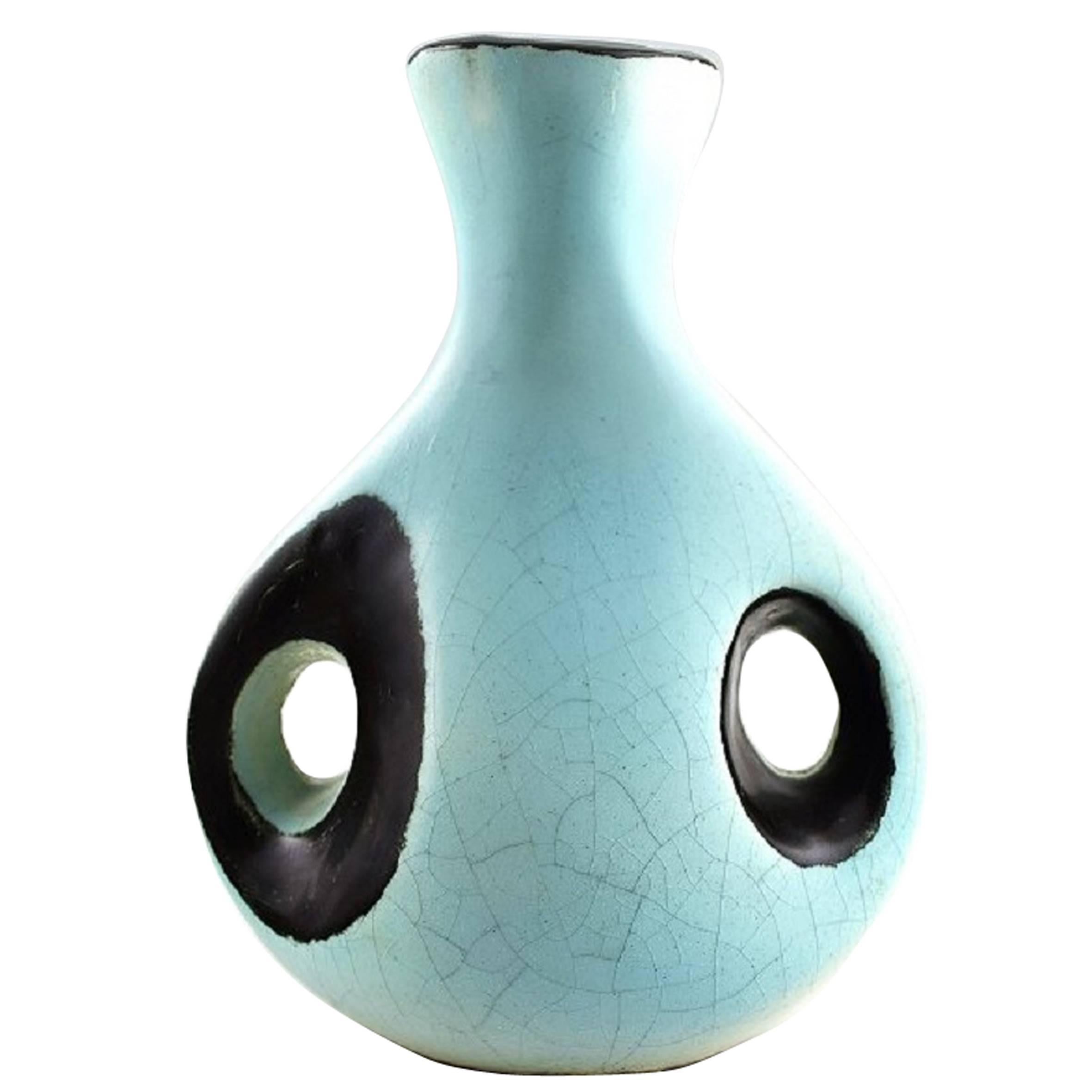 Hans Hedberg Swedish Ceramist, Unique Ceramic Vase, circa 1960s For Sale