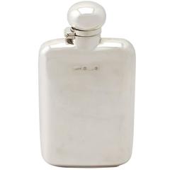 Sterling Silver Hip Flask, Antique Edwardian 10