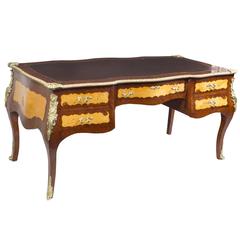 Bombe Louis XV Style Bureau Plat Writing Table Desk 2