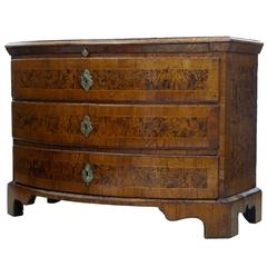 Rare Late 18th Century Swedish Elm and Walnut Chest of Drawers