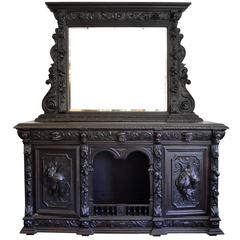 Antique Belgian Sideboard with a Mirror