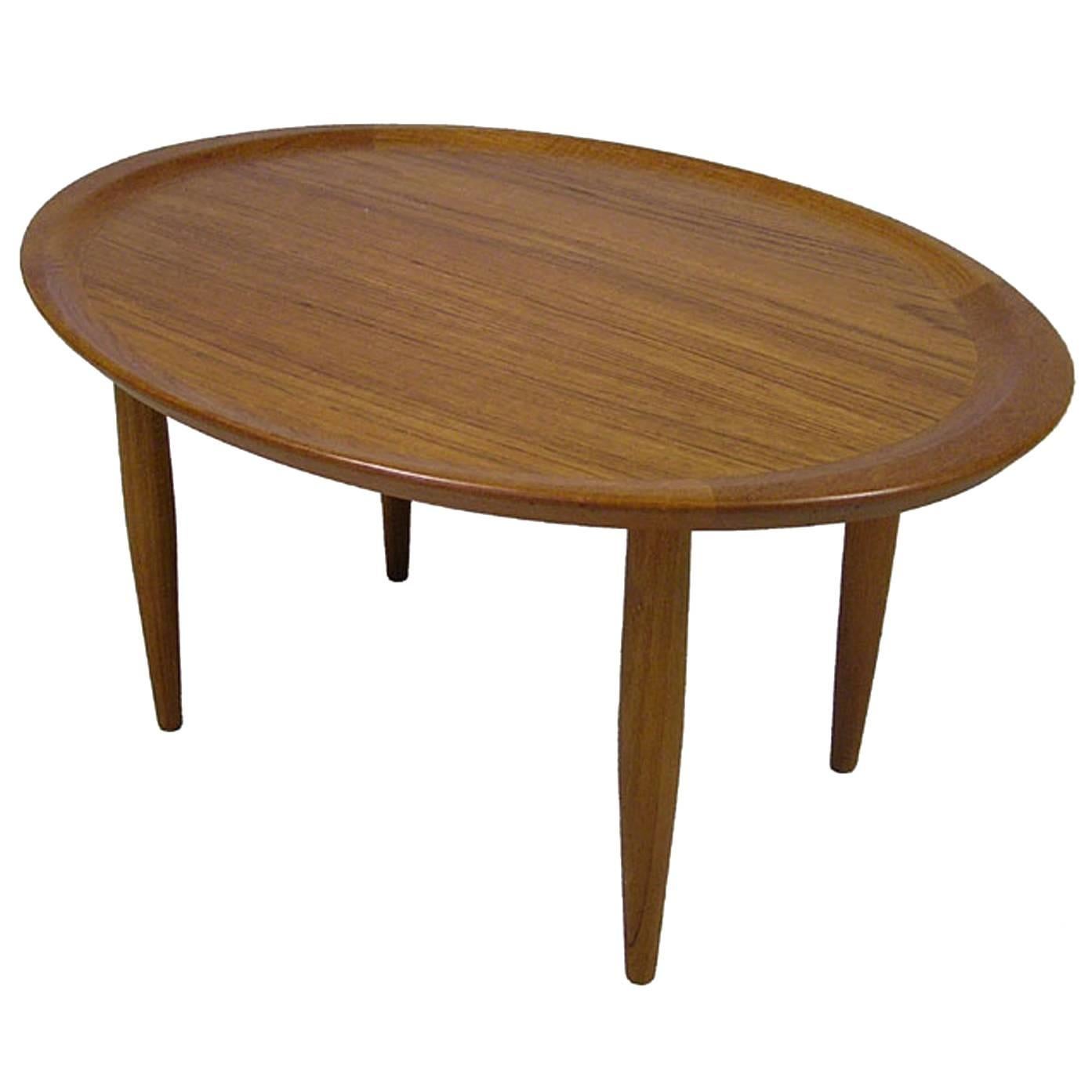 1960s Oval Teak Occasional or Side Table, Denmark For Sale