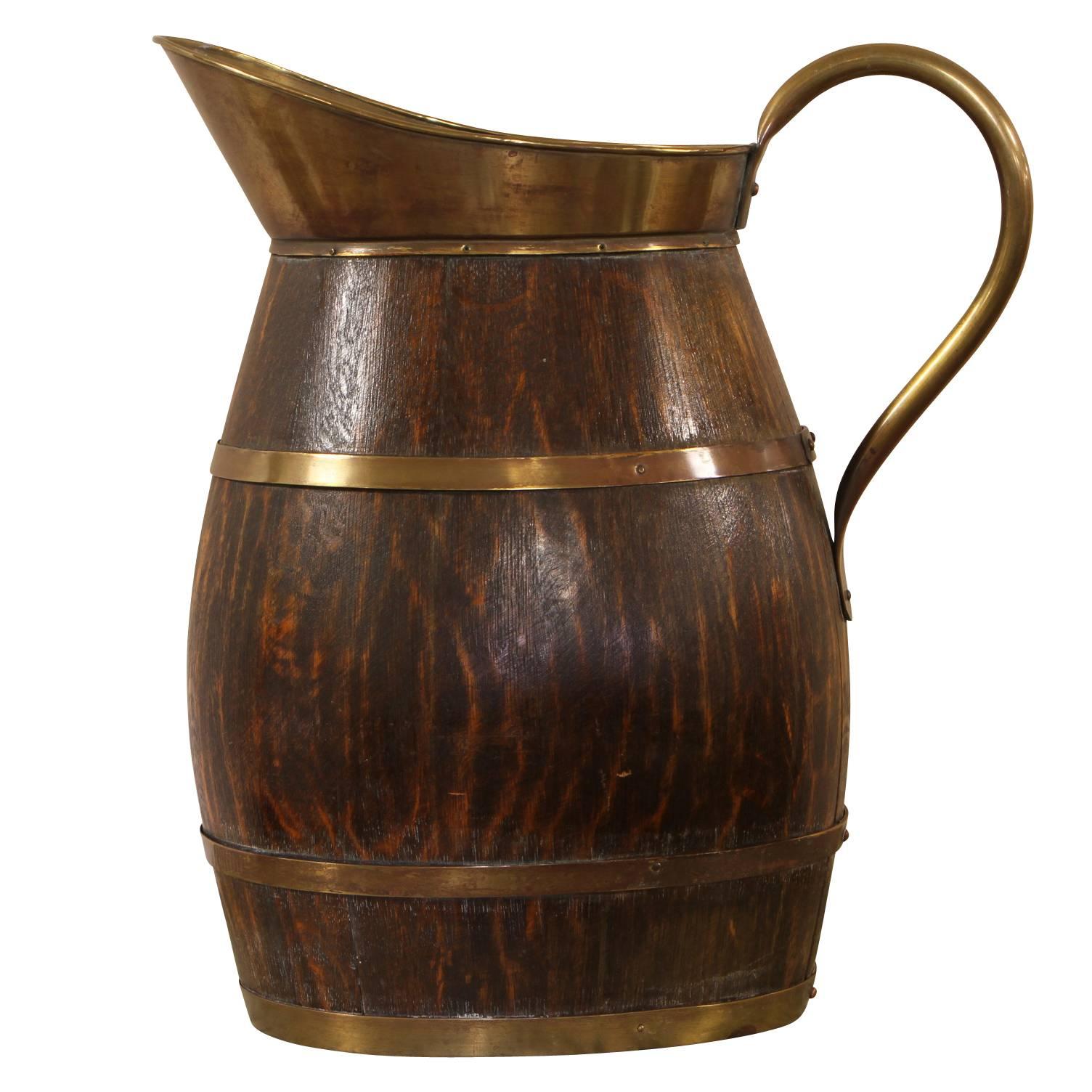 Very Large and Decorative 19th Century Oak Pitcher