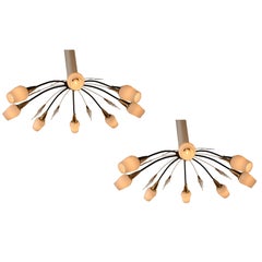 Mid-Century Sputnik Flush Mount Chandelier
